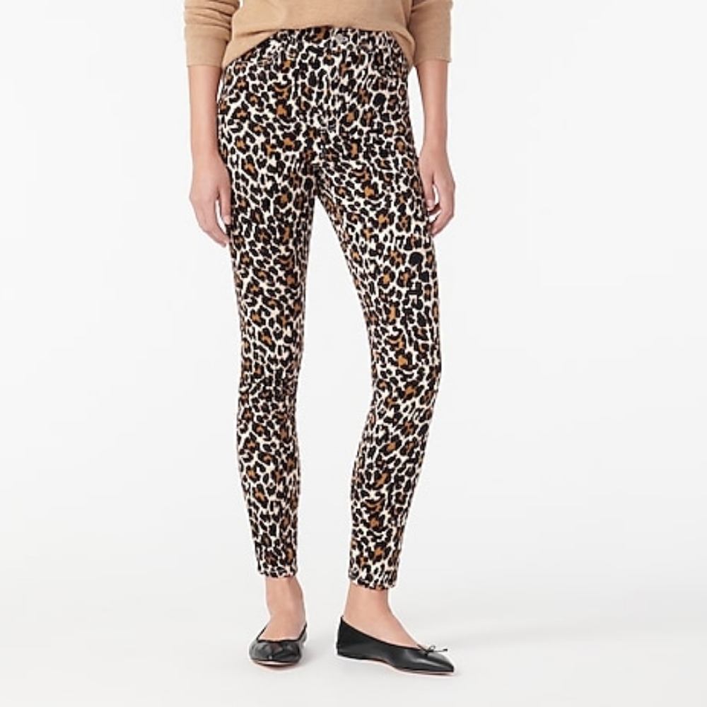 J.Crew corduroy animal leopard skinny ankle length pants, 32",…